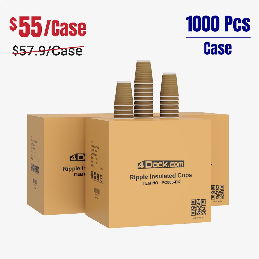 500 Pack Ripple Insulated Cups for Hot Drinks_4Dock